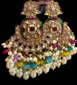 Earrings: Beautiful Kundan & Pearls work bigger earrings (very lite weight)