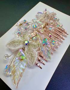 Hair Pins Floral Hair Pins: Beautiful crystal & Pearl Work Hair comb(perfect for any hairstyle Curls or hair bun)