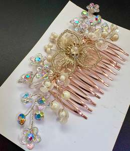 Hair Pins Floral Hair Pins: Beautiful crystal & Pearl Work Hair comb(perfect for any hairstyle Curls or hair bun)