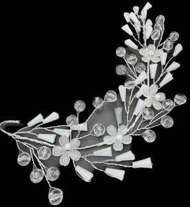 Very shiny and sparkly white crystals with pearls hair accessories for engagement bride