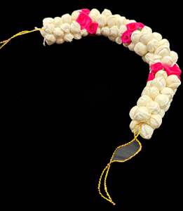 Gajra Floral Bun: Pink and White Gajra