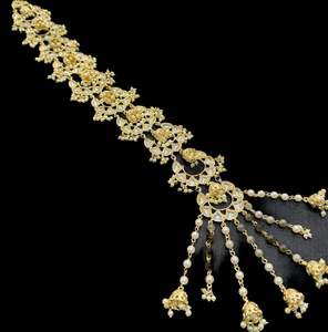 Kundan stones and Pearls work Beautiful Hair Choti Accessories for Bridal hair style