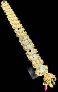 Hair Prandi Pranda: Multicoloured with golden stones and Pearls work Beautiful Hair Choti Accessories for Bridal hair style