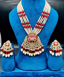 Pearls work with kundan stone & Meenakari work beautiful Rani haar /long necklac&hellip;