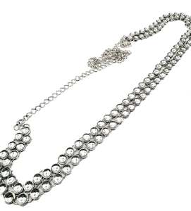 Kamarband Belly Chains: Silver stone work double lined Beautiful Kamarband