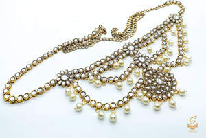 Kamarband Belly Chains: Golden Kundan with pearls Kamarband