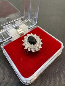 Rings: Silver Beautiful American Diamond ring (adjustable)