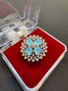 Rings: Silver Beautiful American Diamond ring (adjustable)