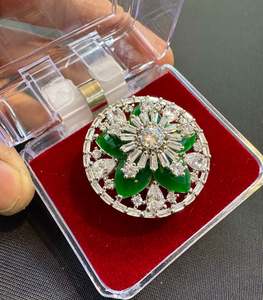 Rings: Silver Beautiful American Diamond ring (adjustable)