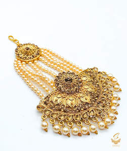 golden pearls and Polki stone beautiful passa