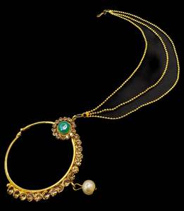 Nose Pins Nath: Large size Beautiful Bride Nath (non piercing)