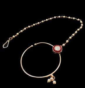 Nose Pins Nath: Large size rosegold color Beautiful Bride Nath (non piercing)