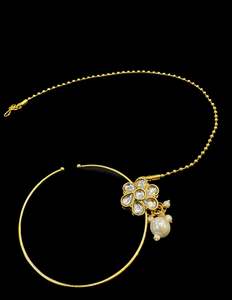 Nose Pins Nath: Large size Beautiful Bride Nath (non piercing)