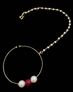 Nose Pins Nath: Large sizeBeautiful Bride Nath (non piercing)