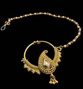 Medium size Original Kundan stone Beautiful Bride Nath (non piercing)