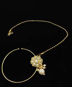 Medium size Original kundan stone Beautiful Bride Nath (non piercing)