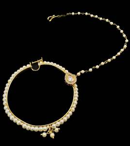 Large size Original Kundan stone Beautiful Bride Nath (non piercing)