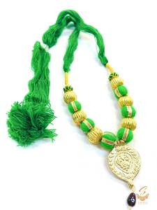 Bhangra Giddha Jwellery: Green Kantha mala,Punjabi Traditional Jewellery for Bhangra