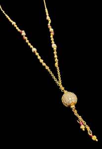 Coloured pearls with Golden Stone & Jerkan Gold Plated (Artificial) Mangalsutra &hellip;