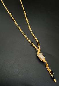 Golden Stone With Jerkan Gold Plated (Artificial) Mangalsutra With Artificial Bl&hellip;