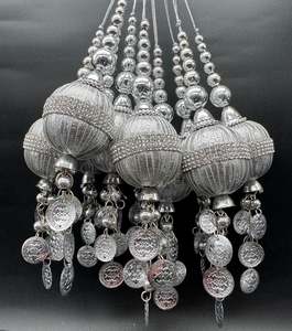 Beautiful silver design medium size lehnga latkans tessels (pair)