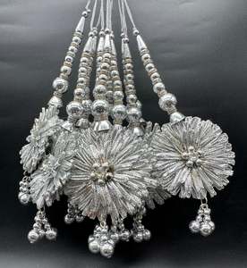 Latkans: Beautiful silver design medium size lehnga latkans tessels (pair)