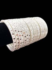 Wedding Churra: Silver stone Churra Bangles set (4 bangles in set )price per set