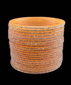Wedding Churra: Golden stone Churra Bangles set (6 bangles in set )price per set