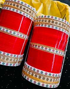 Wedding Churra: Traditional dotted design Bridal Churra