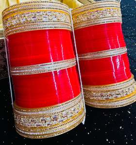 Wedding Churra: American Diamond Kade set in Bridal Churra