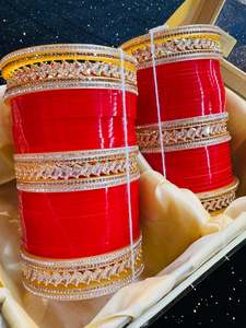 Wedding Churra: American Diamond Kade set in Bridal Churra