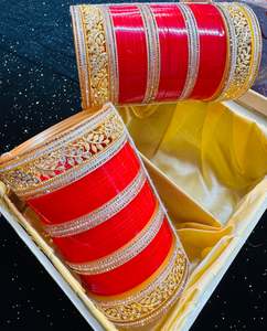 Wedding Churra: American Diamond Kade set in Bridal Churra