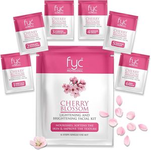 Beauty: Cherry Blossom Lightening & Brightening Facial Kit | 6 Step Facial Kit for Glowing Skin, 55g