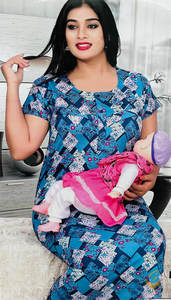 Cottn lycra based (stretchable) fabric women's nighty (size 48-50) Length-52 inch