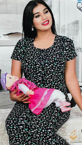 Cottn lycra based (stretchable) fabric women's nighty (size 48-50) Length-52 inch