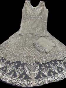 (Video Clip attached) Pastel Mint color netting based stones and embroidery work&hellip;