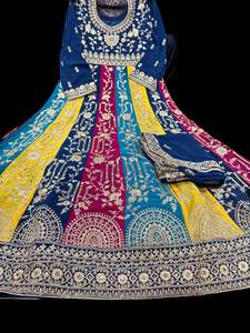 (Video Clip attached) Multicolored georgette based stones, mirrors and embroider&hellip;