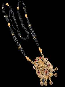 Golden Polki Stone & Jerkan Gold Plated (Artificial) Mangalsutra With Artificial&hellip;