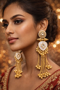 (Video clip attached )Lite Weight Trending Kashmiri Earrings /Elegant traditiona&hellip;