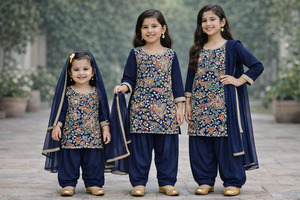 Peacock Blue color Pure and soft georgette based multicoloured embroidery work k&hellip;