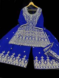 Royal Blue color georgette based all over stones with Mirror work & embroidery w&hellip;