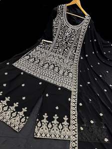Black color georgette based all over stones with Mirror work & embroidery work k&hellip;