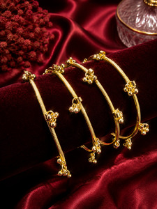 Kashmiri Style Ghungroo Bangles  (price per set ( 4 bangles in 1 set)(slight var&hellip;