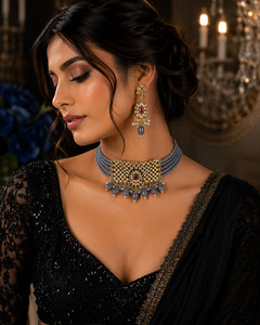 Beautiful Kundan stone choker Set With Elegant Pearl Detailing (Slight Variation&hellip;