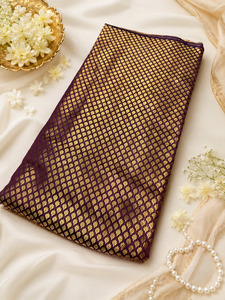 Wine Color Brocade silk Fabric (price per meter) perfect for stitching blouses /&hellip;