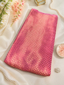 Pink Brocade silk Fabric (price per meter) perfect for stitching blouses /skirts&hellip;