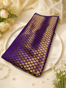 Purple colour Brocade silk Fabric (price per meter) perfect for stitching blouse&hellip;