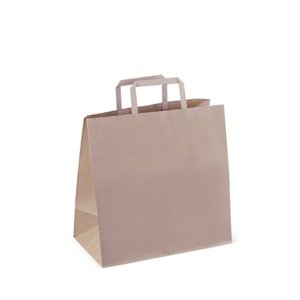 Flat Fold Handle Carry Bag - Brown