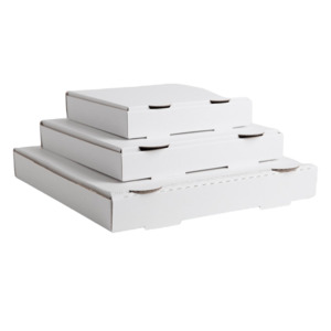 Pizza Boxes Bases: Pizza Box - White Corrugated Box