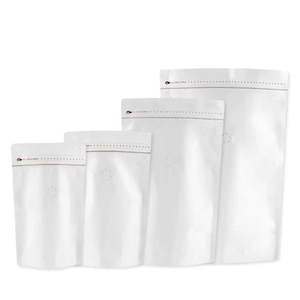 Coffee Pouch Bags Copy: Matt Silver Coffee Valve Stand up Zipper Pouch Bags With Pull Tab - Matt Silver Aluminium